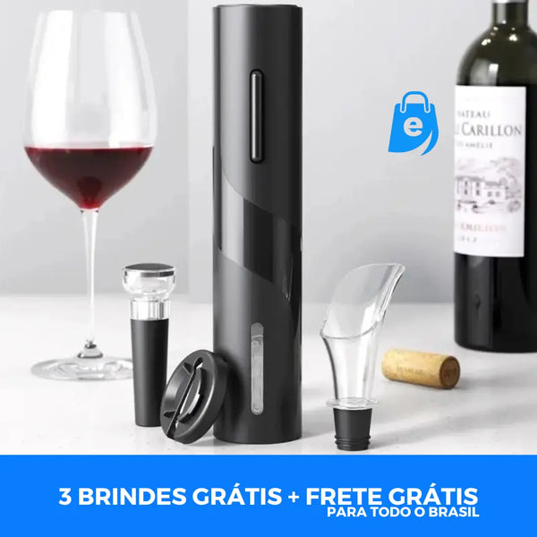 Abridor de Vinhos Eléct™ + 3 Brindes Grátis - Electshop