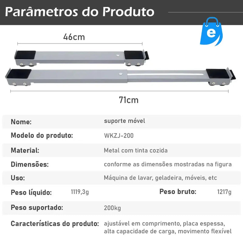 Suporte Ajustável de Moveis ProElect™ - Para Máquina De Lavar e Geladeira (ÚLTIMAS UNIDADES)