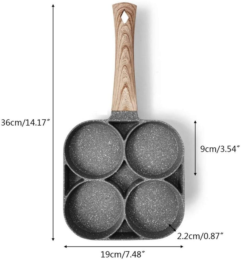 Frigideira Antiaderente de Pedra Maifan - 4 Compartimentos - Electshop