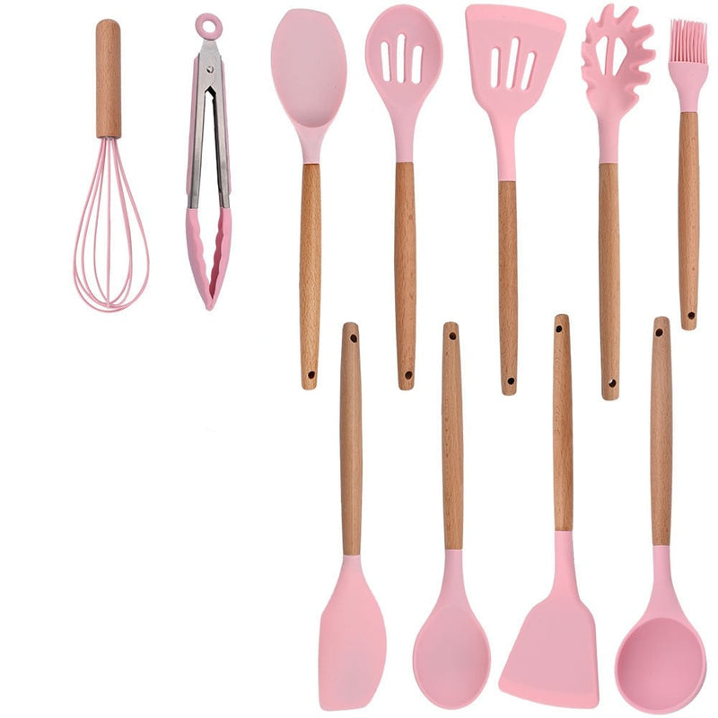 Kit Utensílios de Cozinha Silicone Completo (12 peças) - Electshop