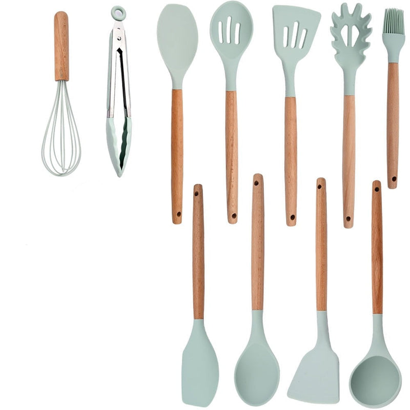 Kit Utensílios de Cozinha Silicone Completo (12 peças) - Electshop