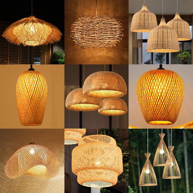 Luminária de Bambu Artesanal Para Casa - Electshop